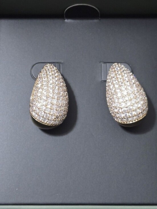 Sunaina Jewelry - Sunaina Teardrop Pierced Earrings Elegant Crystal Accent Formal Elegant Evening